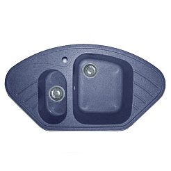 Granfest Мойка кухонная Corner GF-C960E Синий угловая – фотография-1